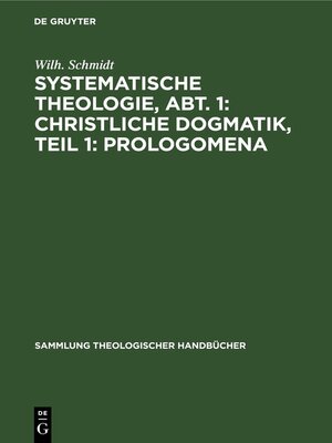 cover image of Systematische Theologie, Abt. 1